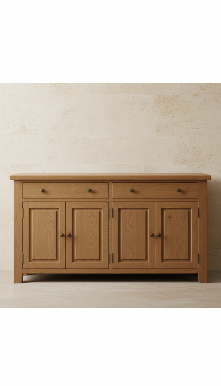 Sideboard aus Eiche mit handgearbeiteten Details